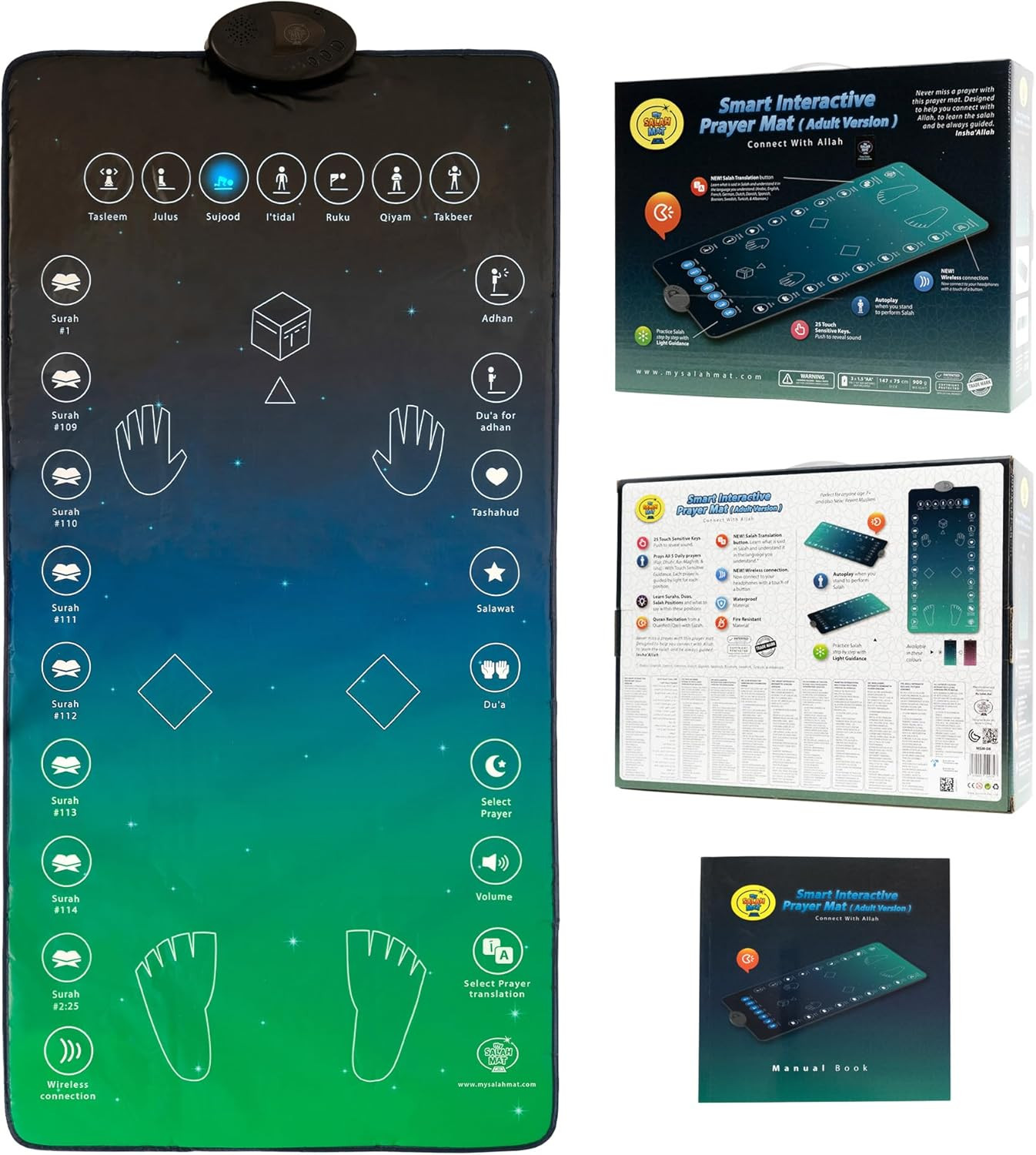 for Adults – Smart Interactive Prayer Mat for Adults & Reverts Learning Surahs,