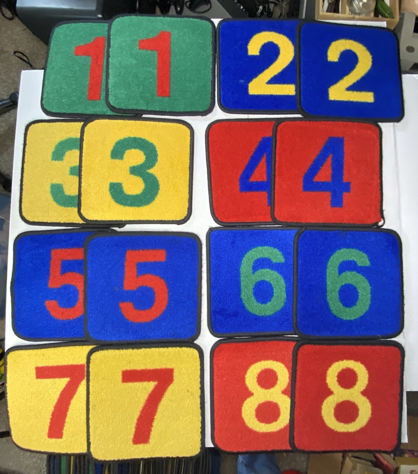 Lot 50 Number Carpet Squares Classroom Preschool Rug Tiles Floor Mat School 12”