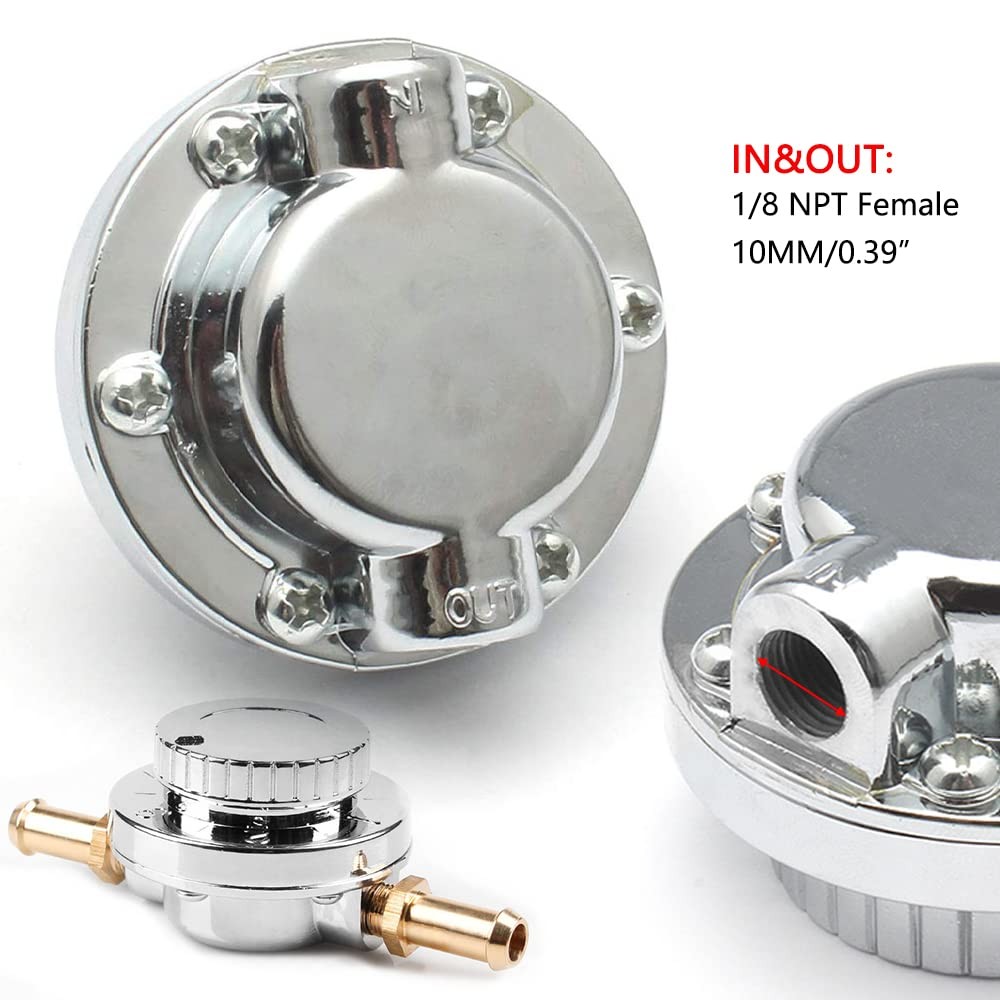 HTRACING 1-5 PSI Fuel Pressure Regulator Adjustable Manual For carburetor