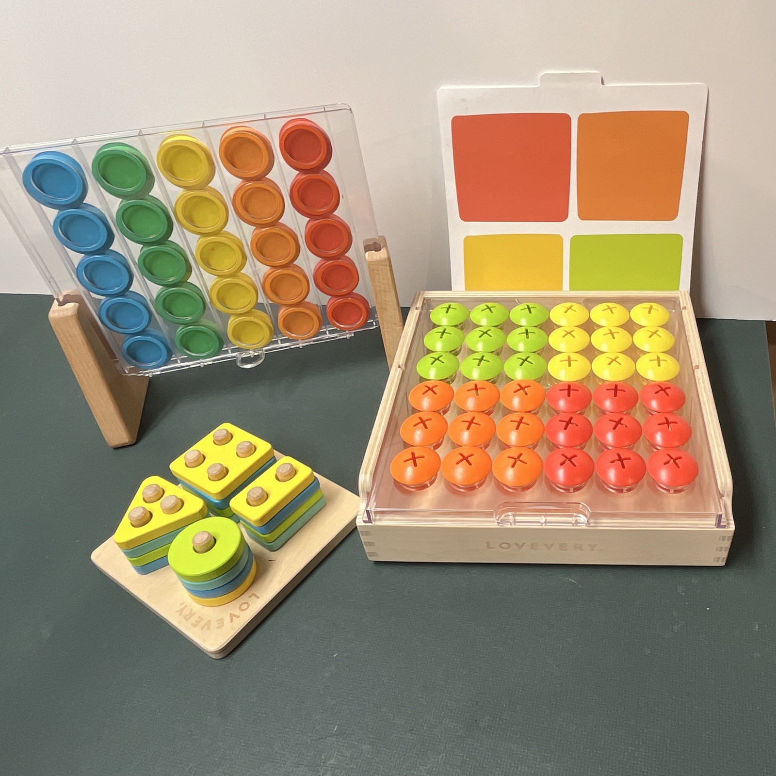 Lovevery Educational Toy Set Color Sorting Board & Color Cards lot of 3