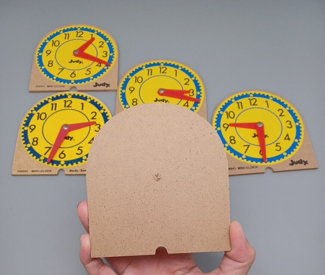 Lot of 5 Judy Instructional Analog Teaching Mini Clocks