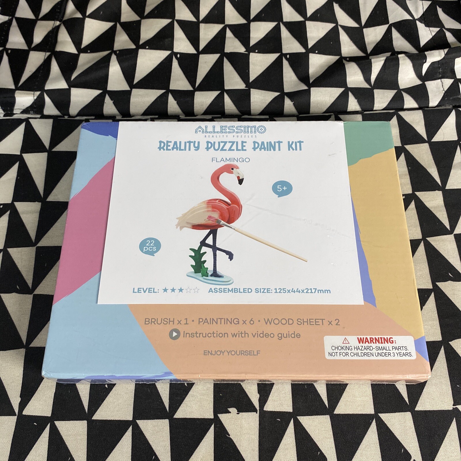 Allessimo Reality 3D Wooden Flamingo Puzzle Model Paint Kit Toys for Kids Puzzle
