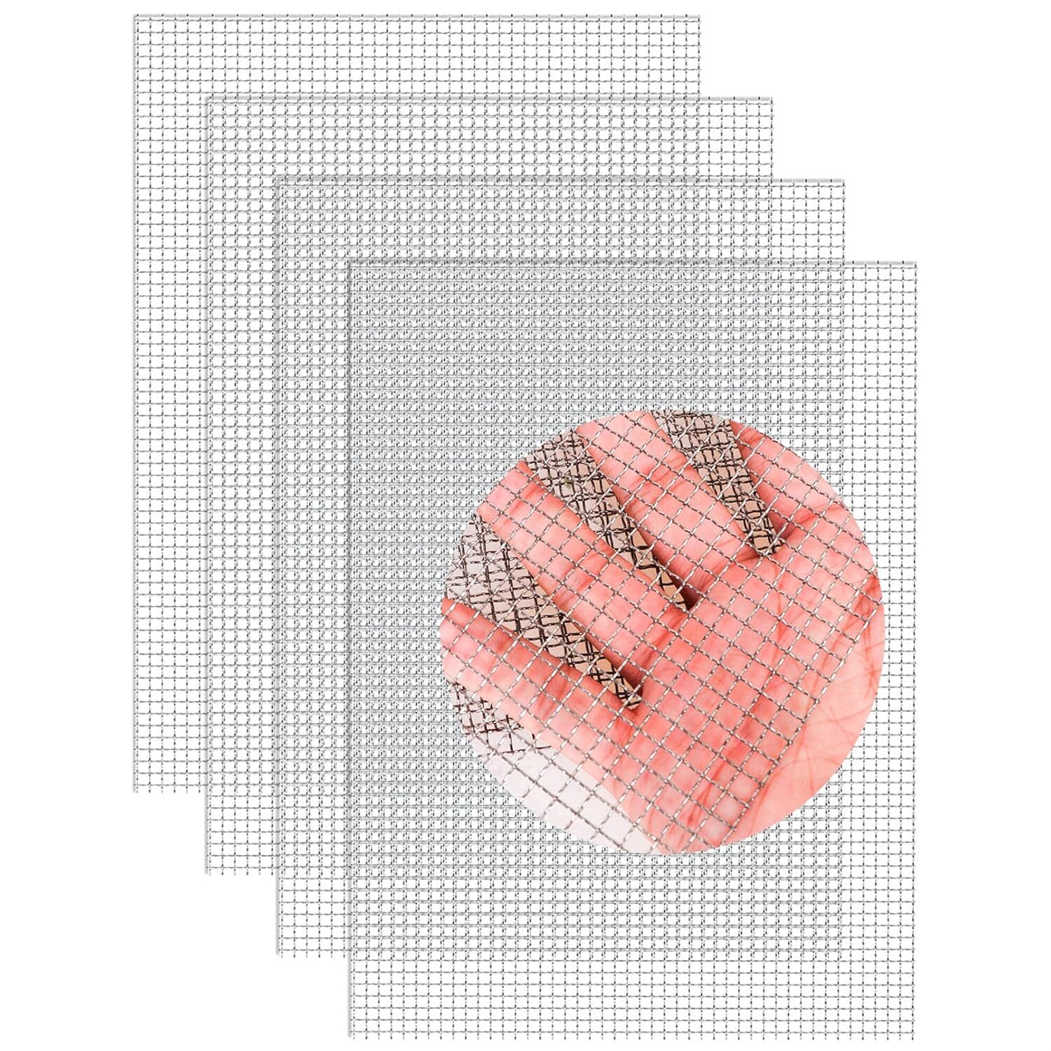 4 Pack 5 Stainless Steel Mesh, 12×8 Inch Wire Mesh Sheets for DIY Projects.