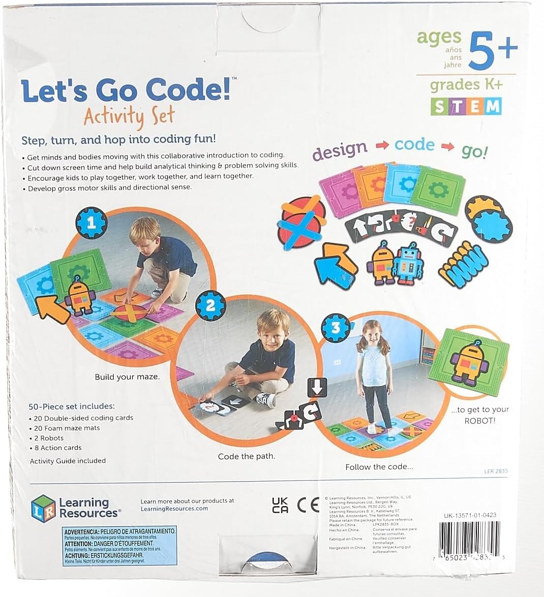 Learning Resources STEM Let’s Go Code Activity Set 50 Pieces Design Code Go ~NEW