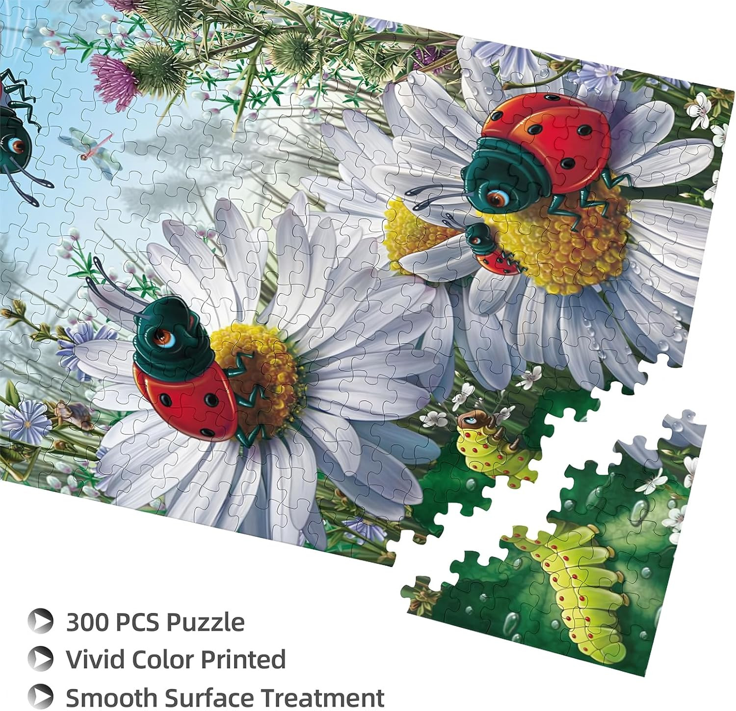 Beetle Invasion，300 Pieces Wooden Puzzle, Educational Toys for Adults and Childr
