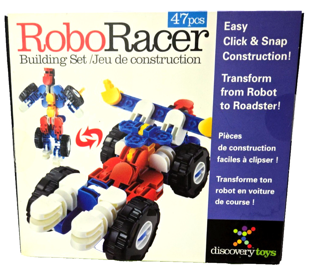 Robot to Roadster Robo Racer Cars Building Set from Discovery Toys Educational