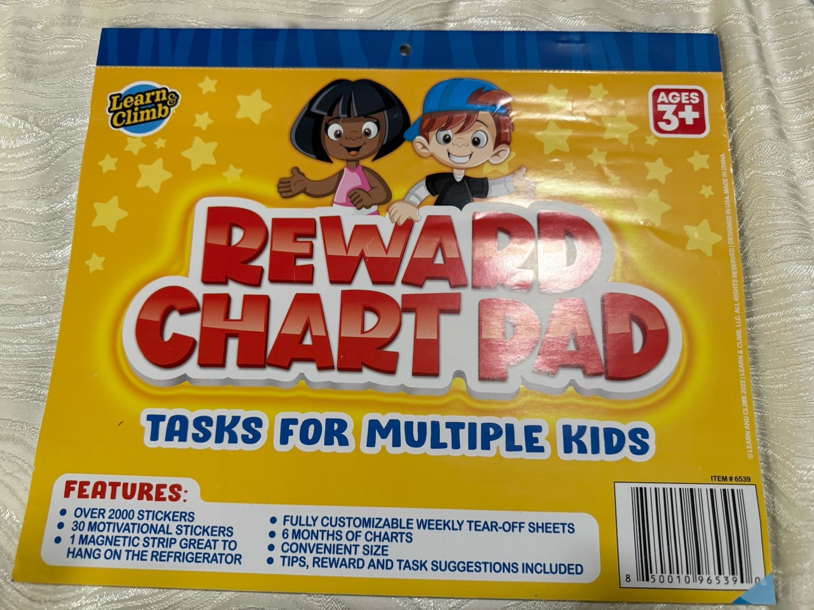 Learn & Climb Reward Chart Pad for Multiple Kids Weekly Magnetic w/200+ Stickers