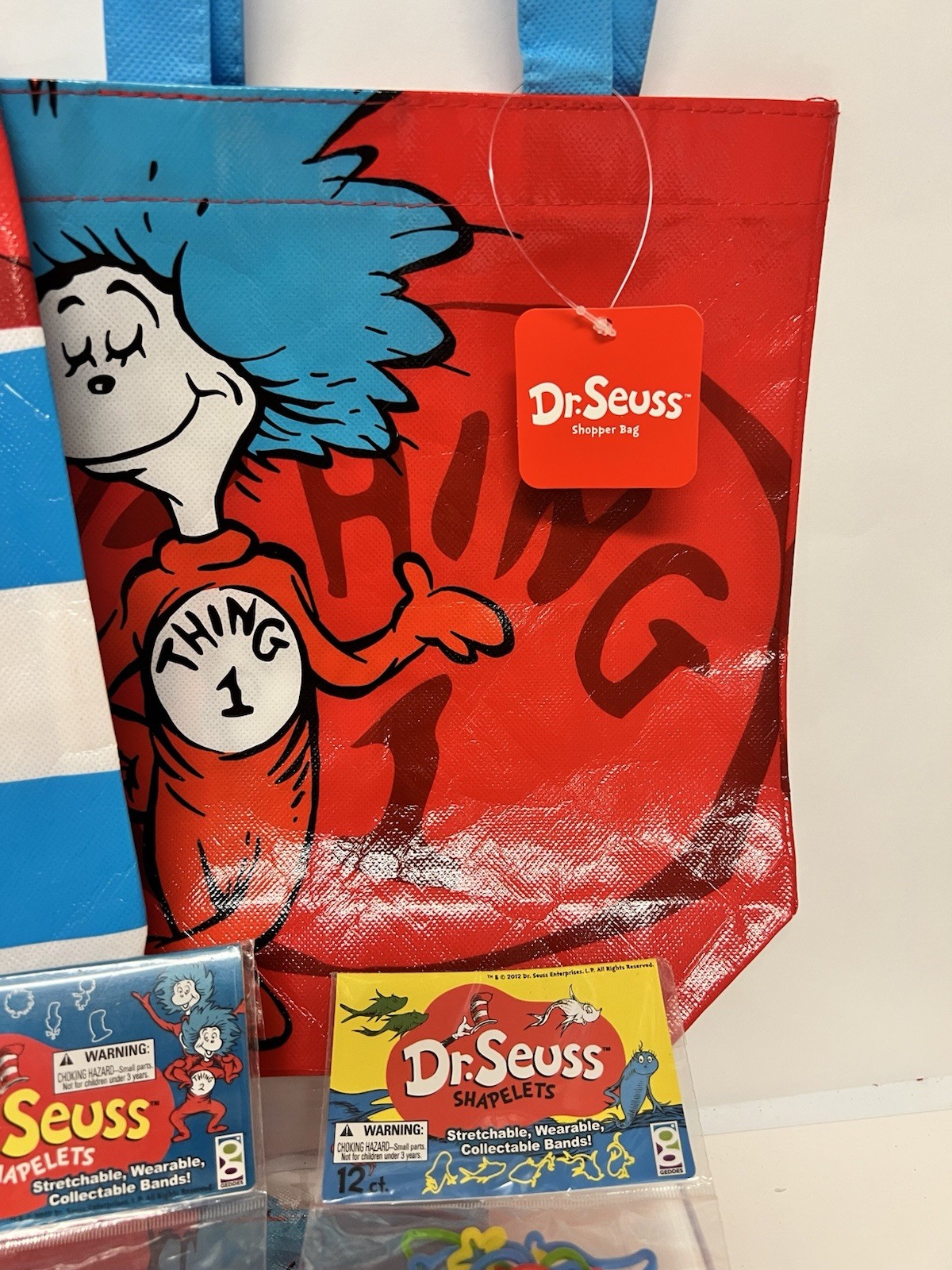 Dr Seuss Learning Bundle 3 Tote Bags Flash Cards ABC Numbers Stickers Classroom