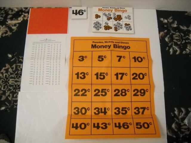 Vintage Trend Pennies, Nickels, & Dimes Money Bingo W/ Laminated Cards 1977