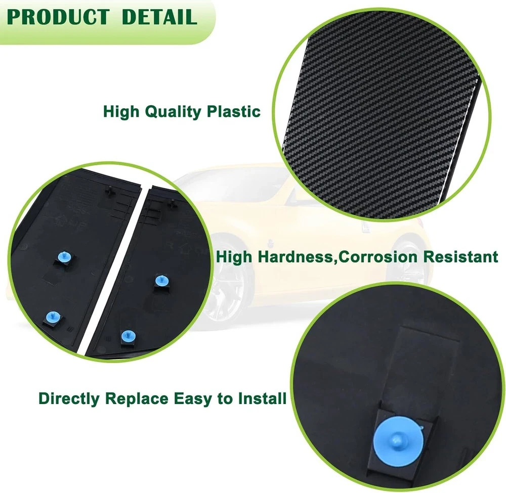 Door Window Pillar Posts Trim Cover Left&Right Finisher Lock Pillar Carbon Fiber