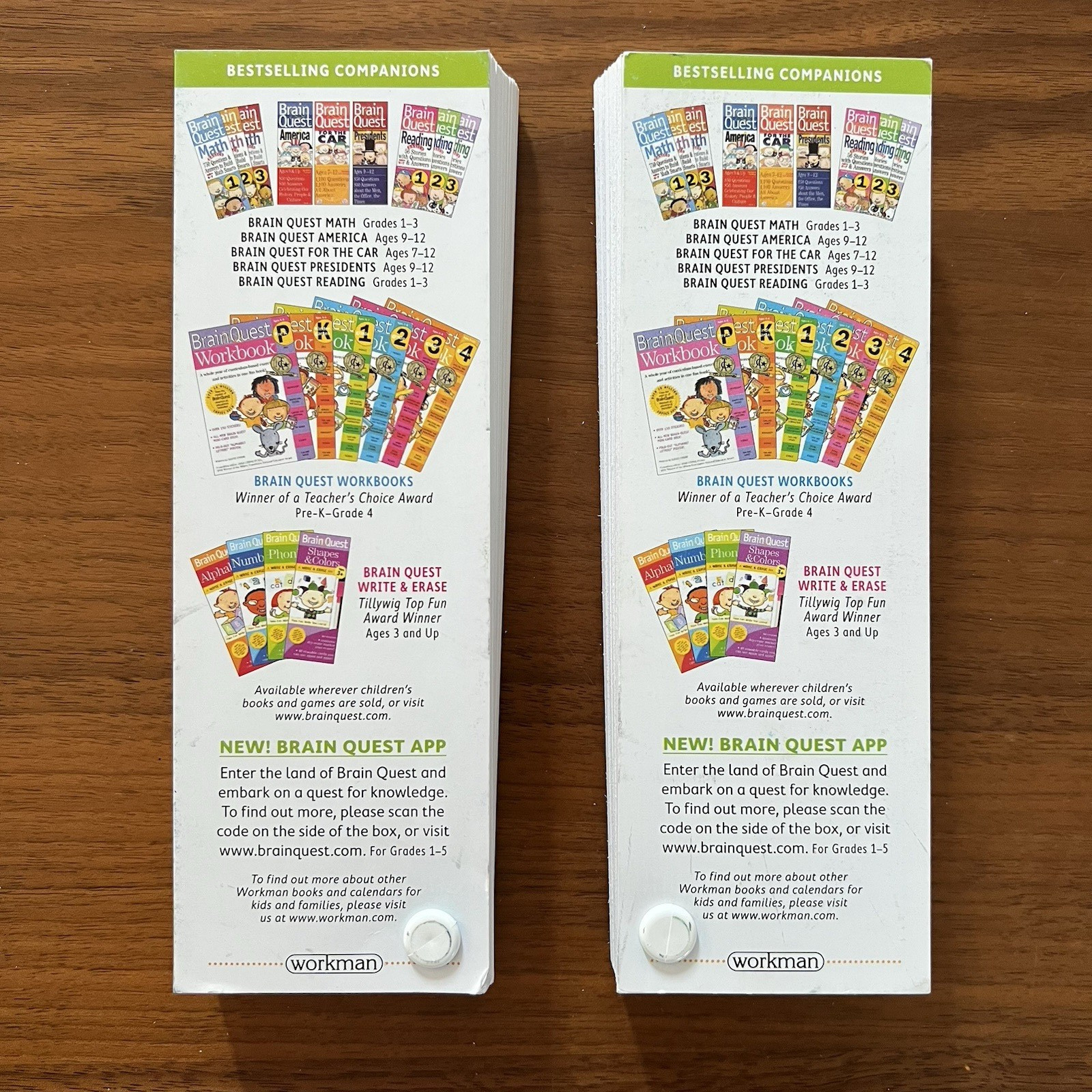 Brain Quest Learn Multi-Subject Grade 1 Ages 6-7 Lot of 2 Quiz Deck 4th Ed 2012