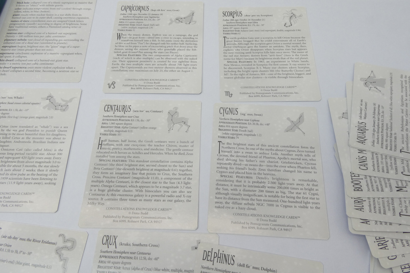 Used Pomegranate Dona Budd Constellations Deck of Knowledge Cards 0-7649-2143-6
