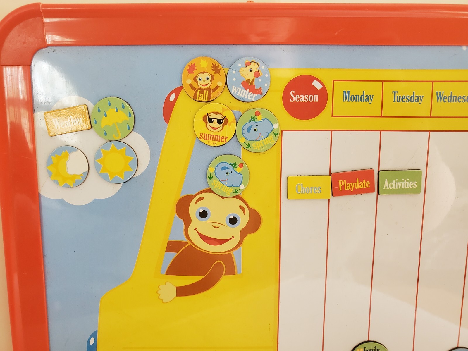 Magnetic Chore Chart Weekly Visual Schedule for Kids