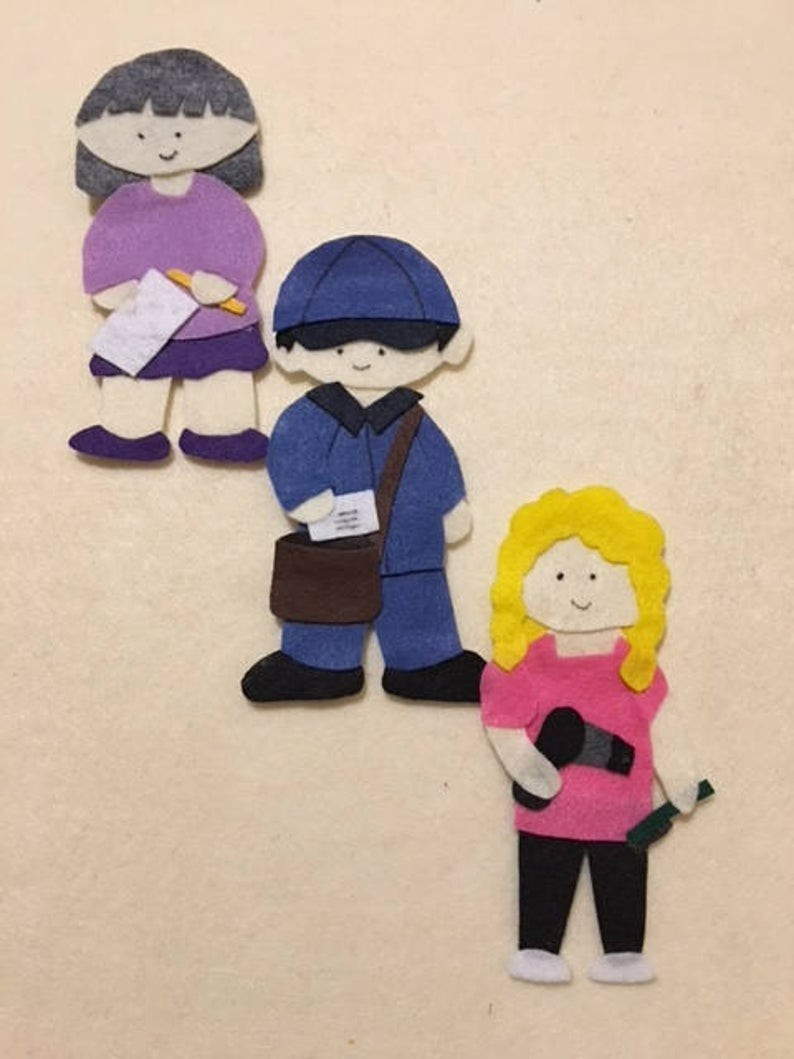 14 Community Helpers Felt Story Set for Felt or Flannel Board Play