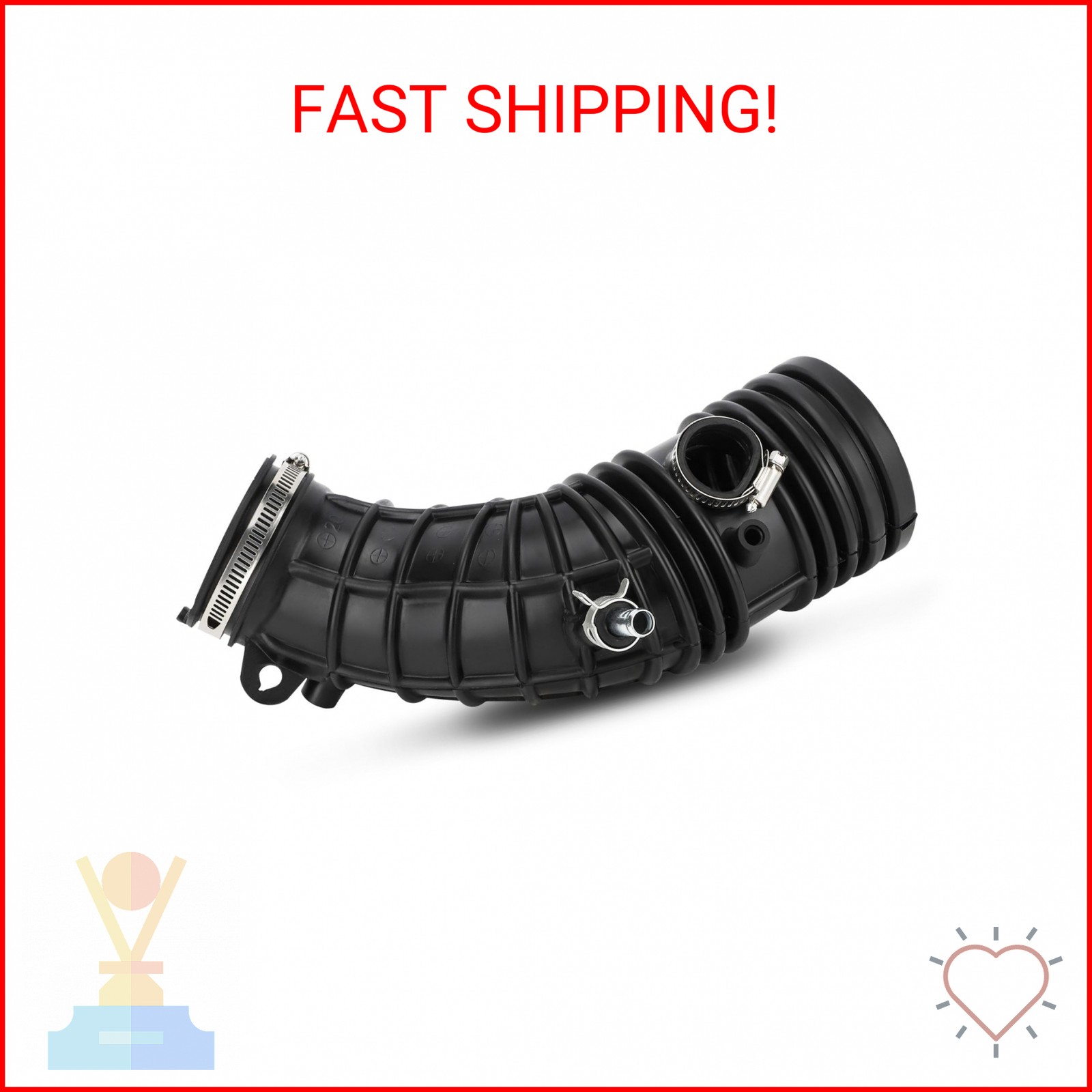 Air Intake Hose Cleaner Tube with Clamps for Honda Accord L4 2.4L 2003 2004 2005