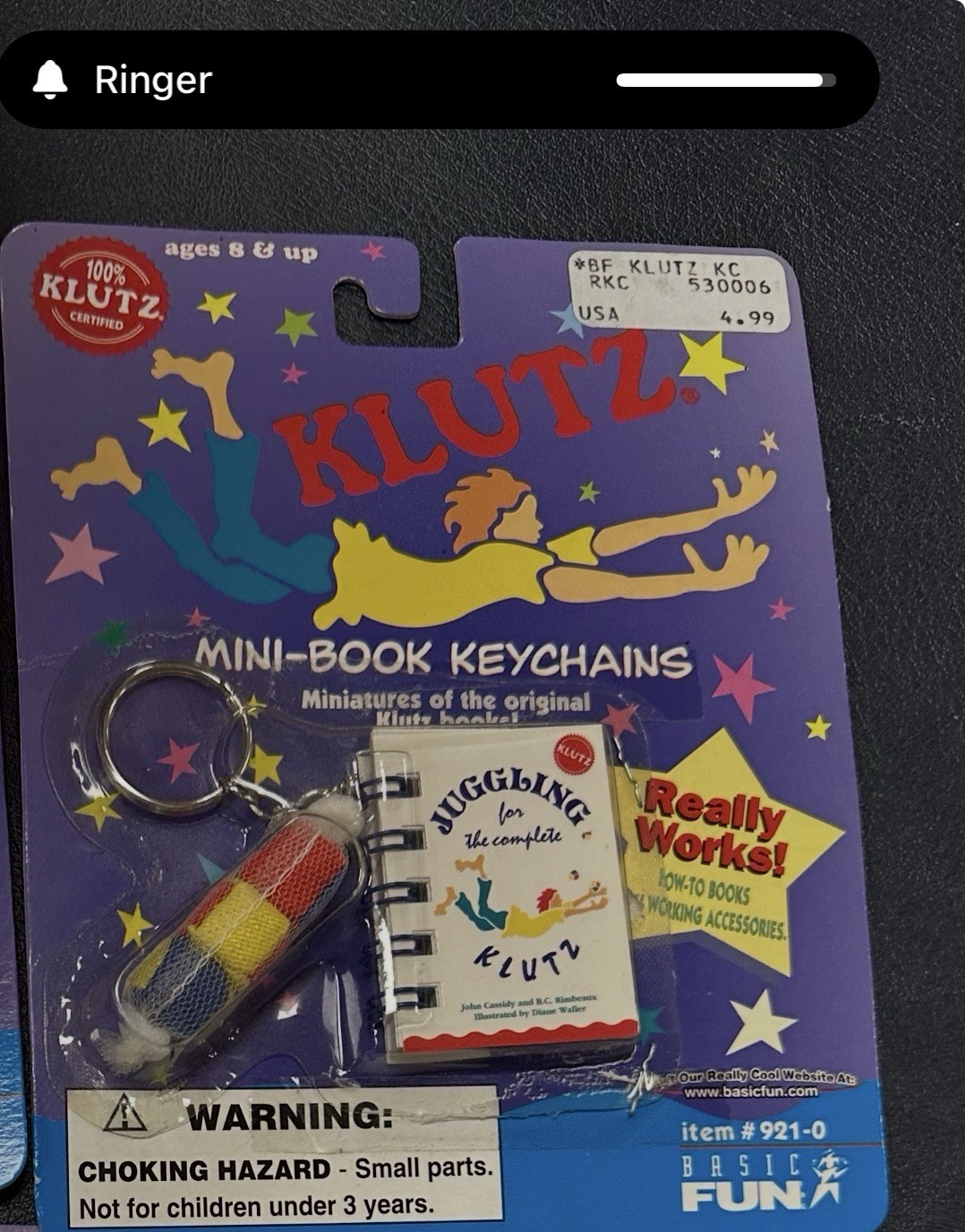 Vintage 1998 Basic Fun Klutz Mini Book Keychain Set Of 3
