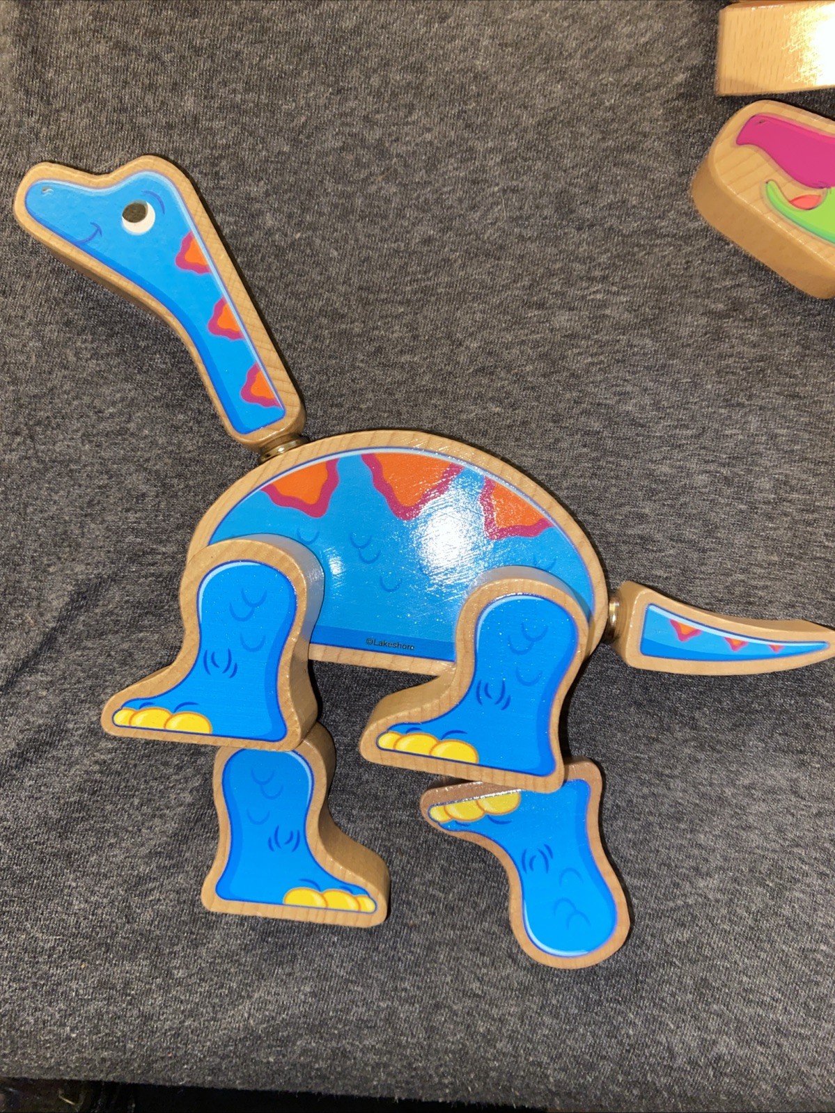 Snap Dinosaur Wooden Toy Set- Mix & Match 37 Pieces — NOT COMPLETE