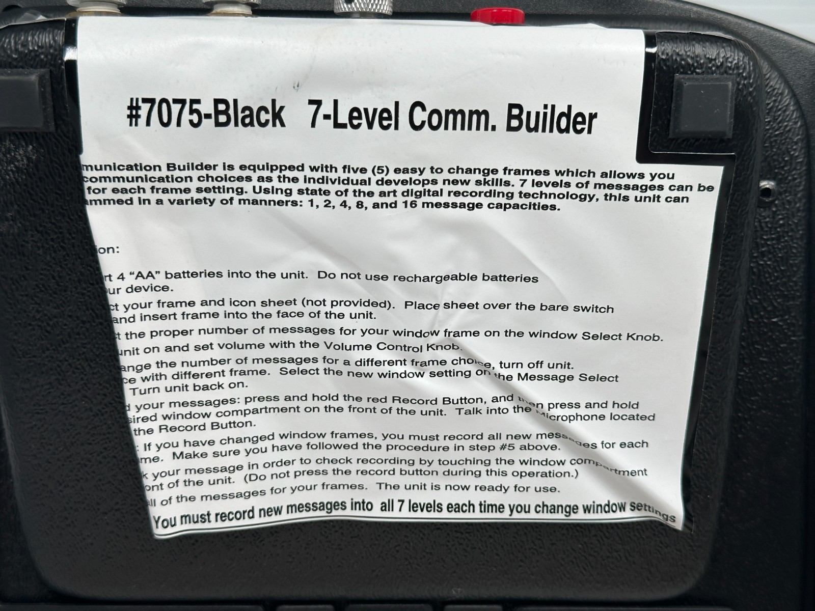 Enabling Devices 7075 Black On-the-Go 7 Level Communicator Builder Untested