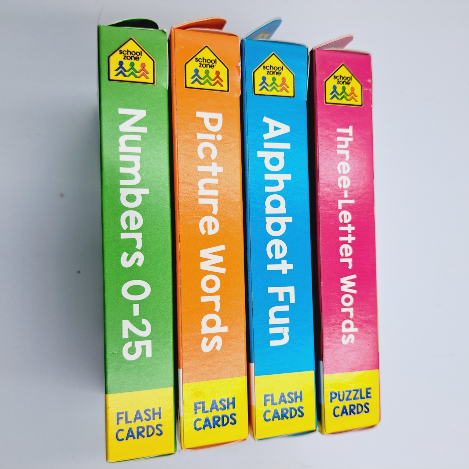 4 Packs of Learning Flash Cards School Zone Numbers, Words & Alphabet Age 3 & Up