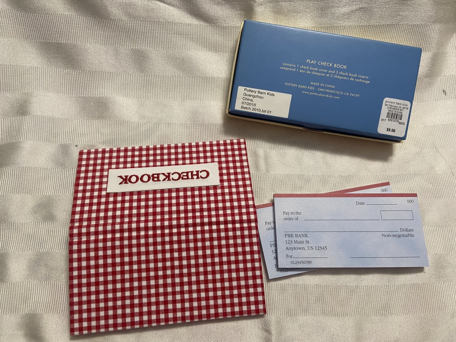 Pottery Barn Kids- Play Bank Check Book 2010- NEW in Original Box