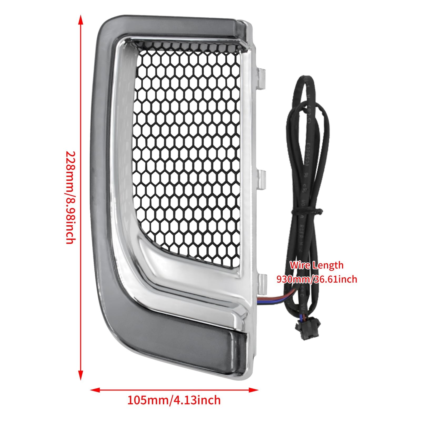 Motorcycle Lower Grills Leg Fairing Light LED Turn Signal Running Light Fit F…