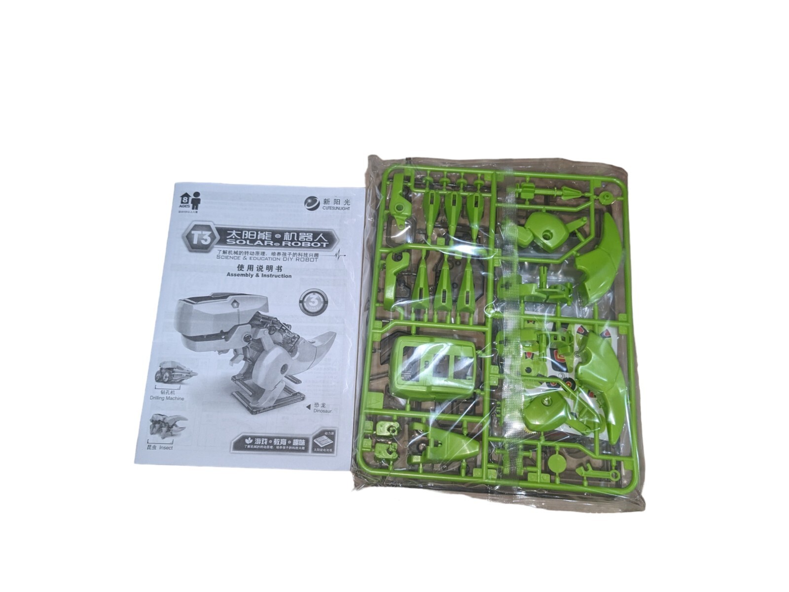 T4 Transforming Solar Powered Multi-Robot, Dinosaur, Drilling Machine, Insect