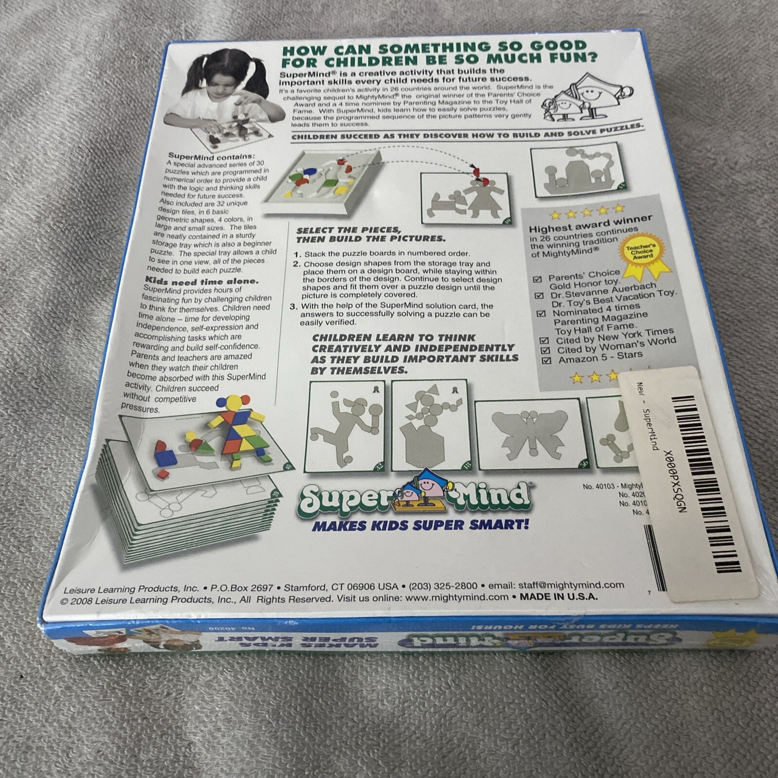 Super Mind 30 Puzzle Educational Makes Kids Super Smart! – New Sealed