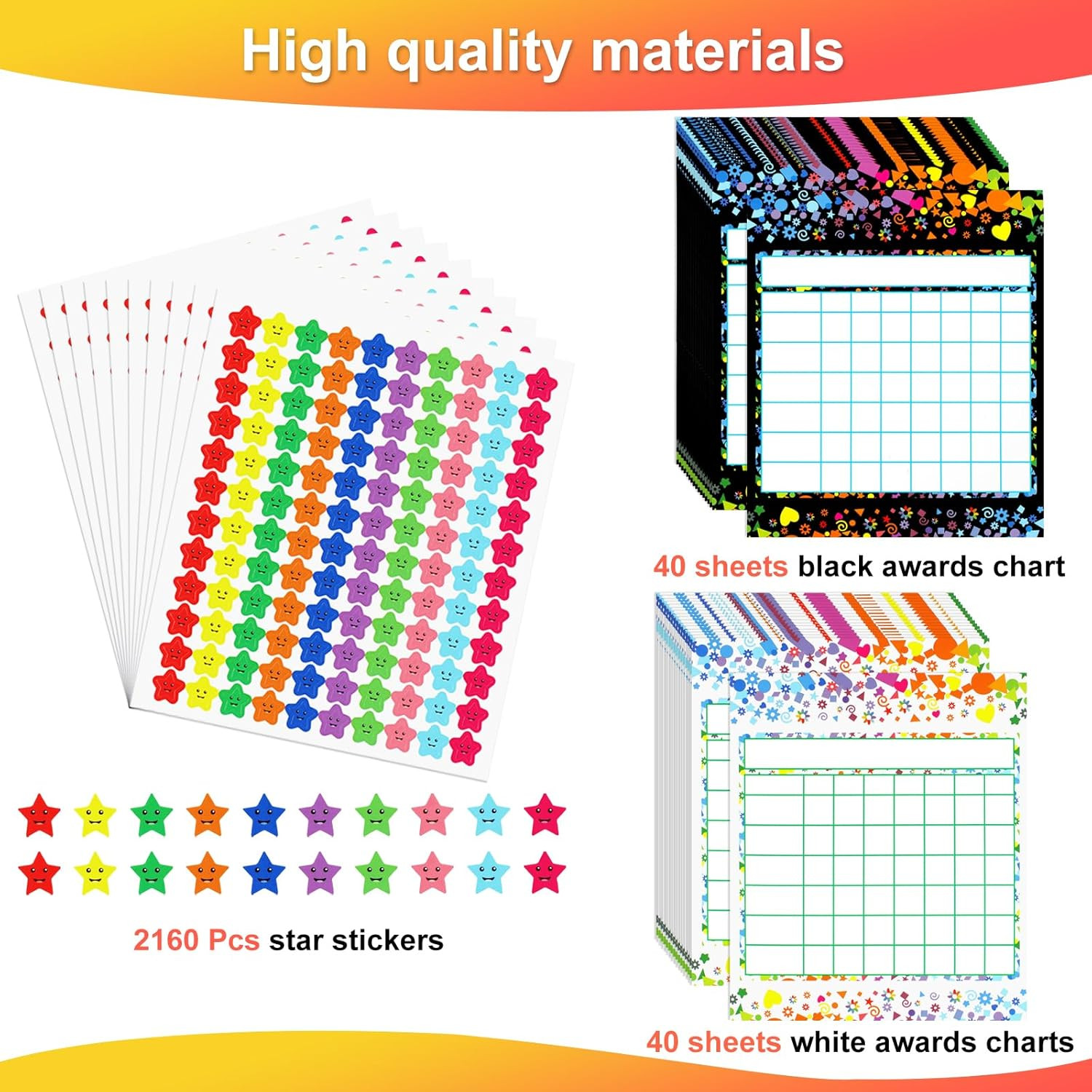 Utron 80 Pack Reward Chart for Kids, Incentive Chart Behavior Chart for Kids at