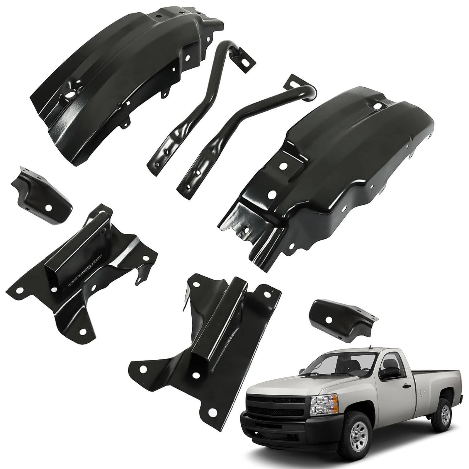 munirater Front Bumper Brace Bracket Silverado 2007-2013