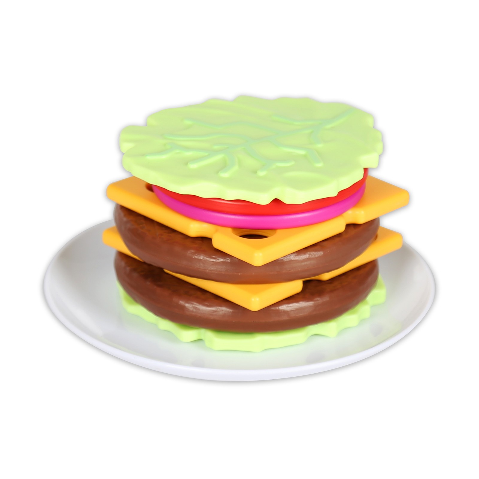 New – Popular Playthings Magnetic Build & Grill Burger Set – Ages 3+