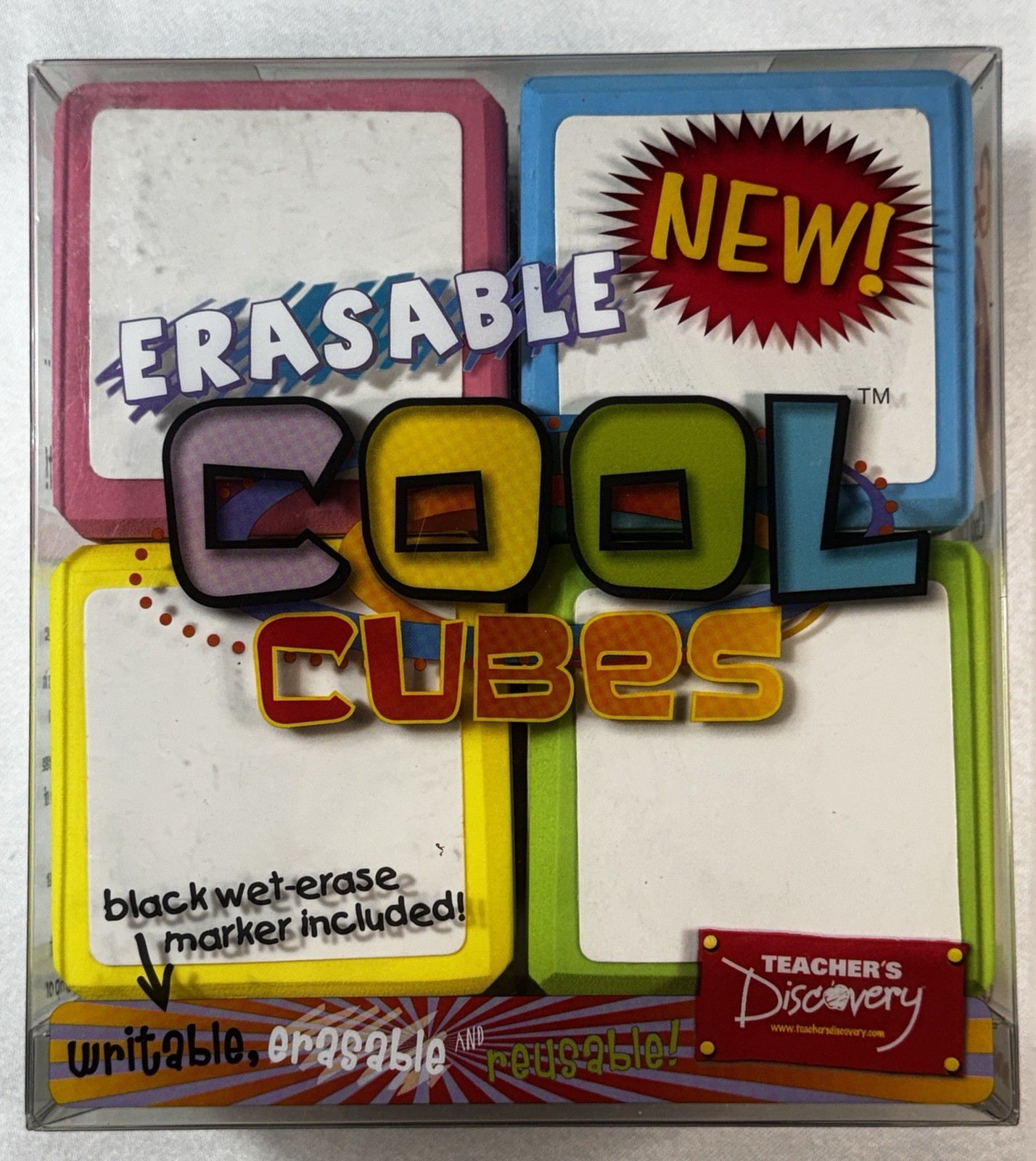 Four Sets Dry-Erase Erasable Cool Cubes Classroom Foam Learning Aids