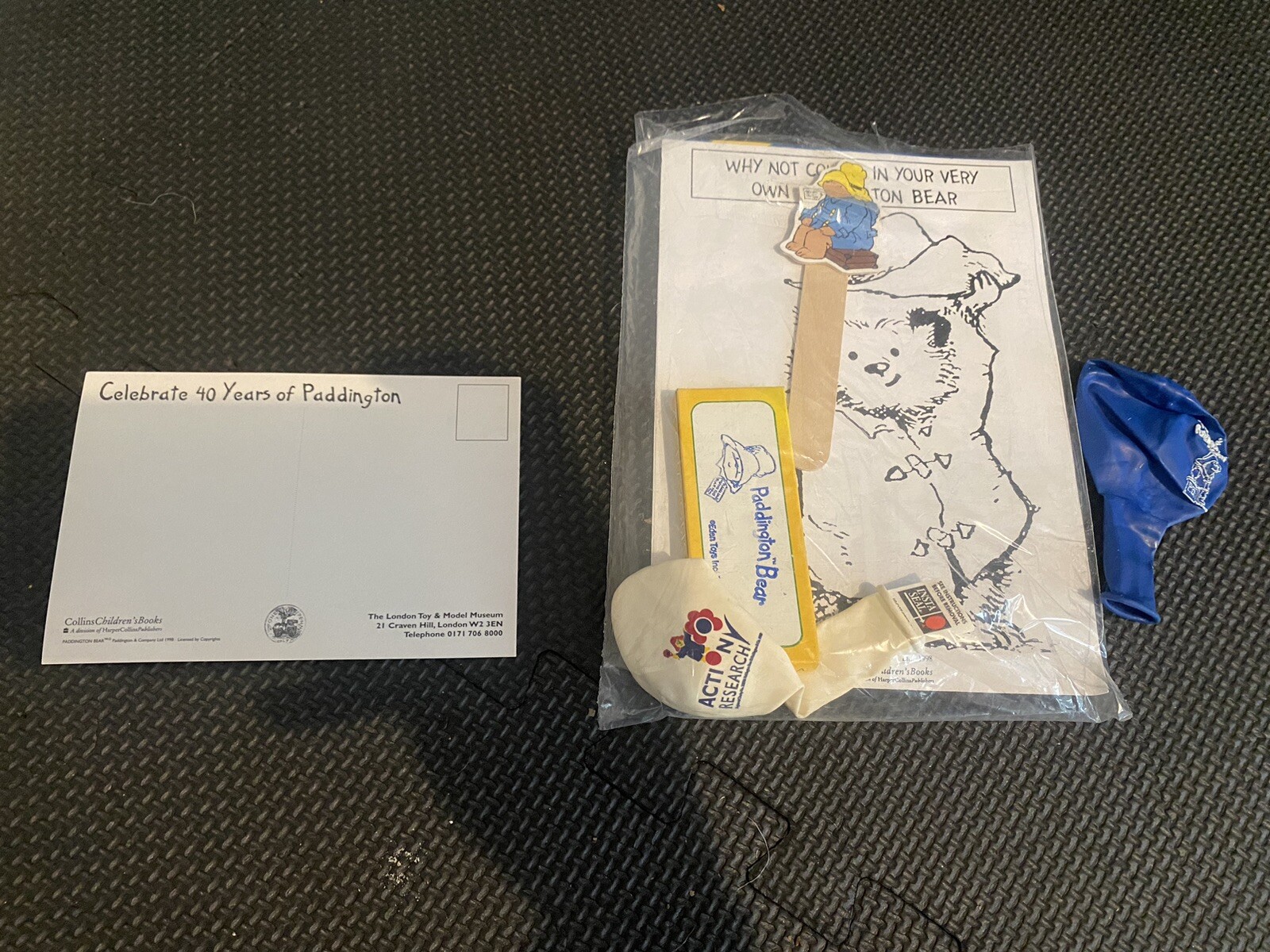 Paddington Bear 40th Coloring Sheet Crayons Ballon’s Post Card