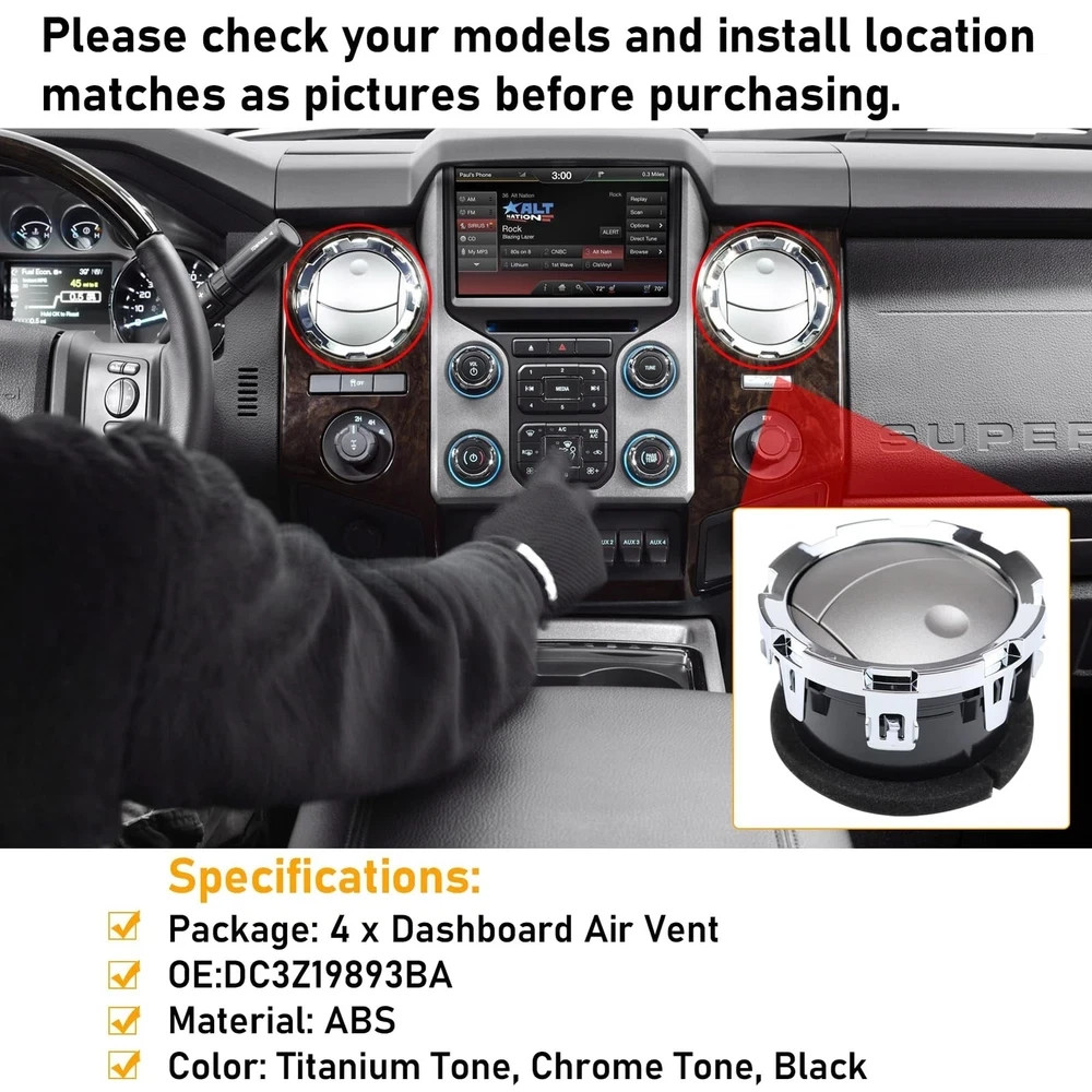 Compatible with 2011-2016 Ford Dash Air Vent,AC Heater Air Vent for F250 F350…