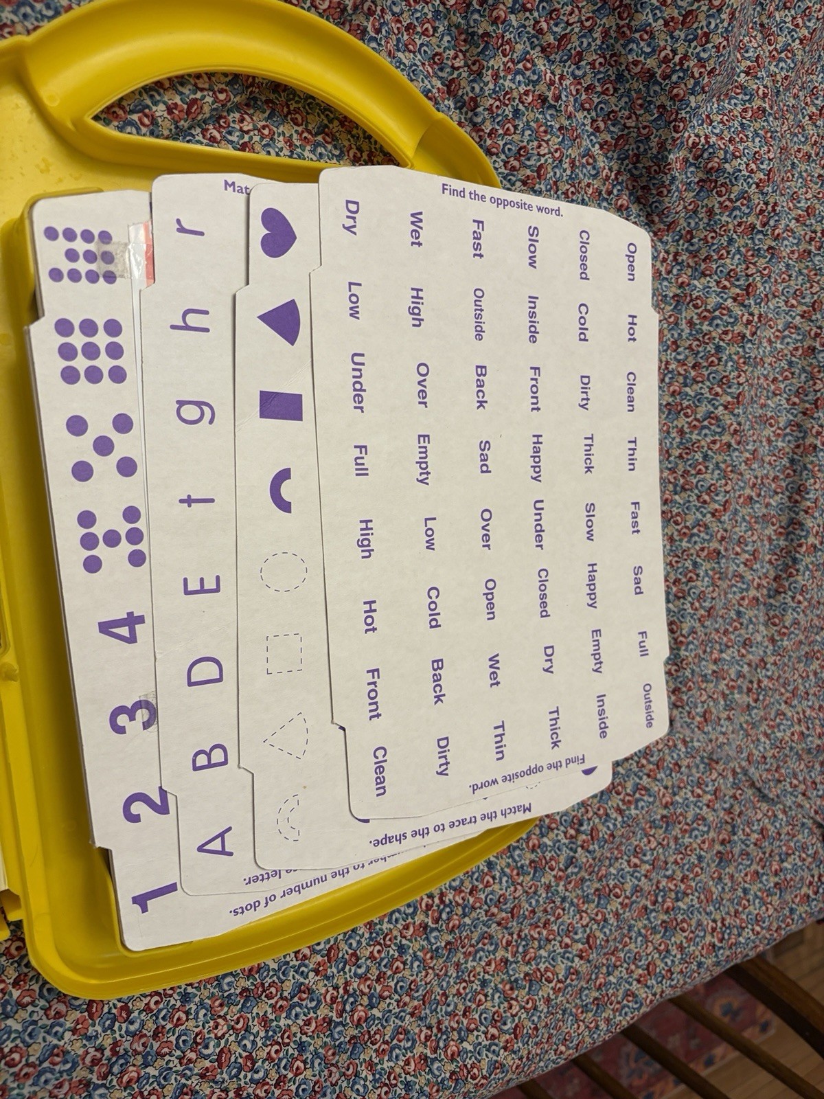 Discovery Toys Match ‘Em Up Colors Shapes Words Rhymes Opposites, 2-sided cards