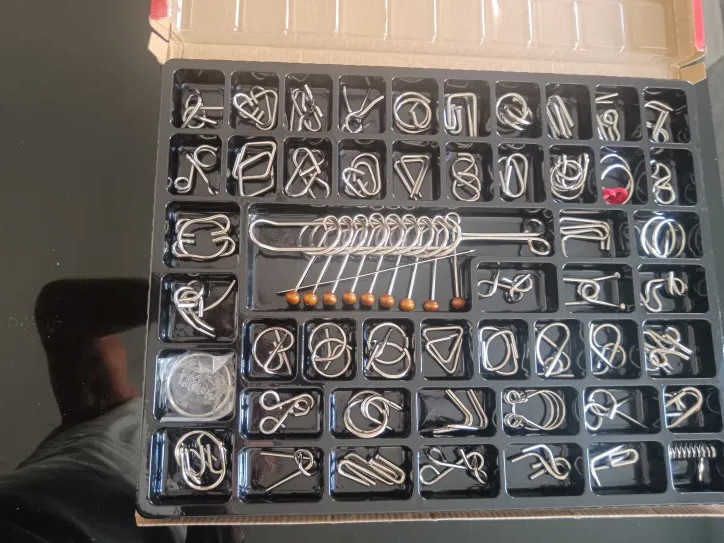 50PCS 3D Metal Puzzle Brain Teaser Disentanglement Iron Link Lock Toy