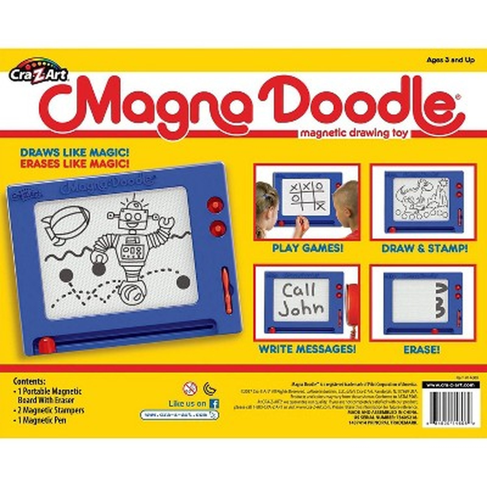 Cra-Z-Art Retro Magna Doodle Drawing Toy with Stylus & Stamps