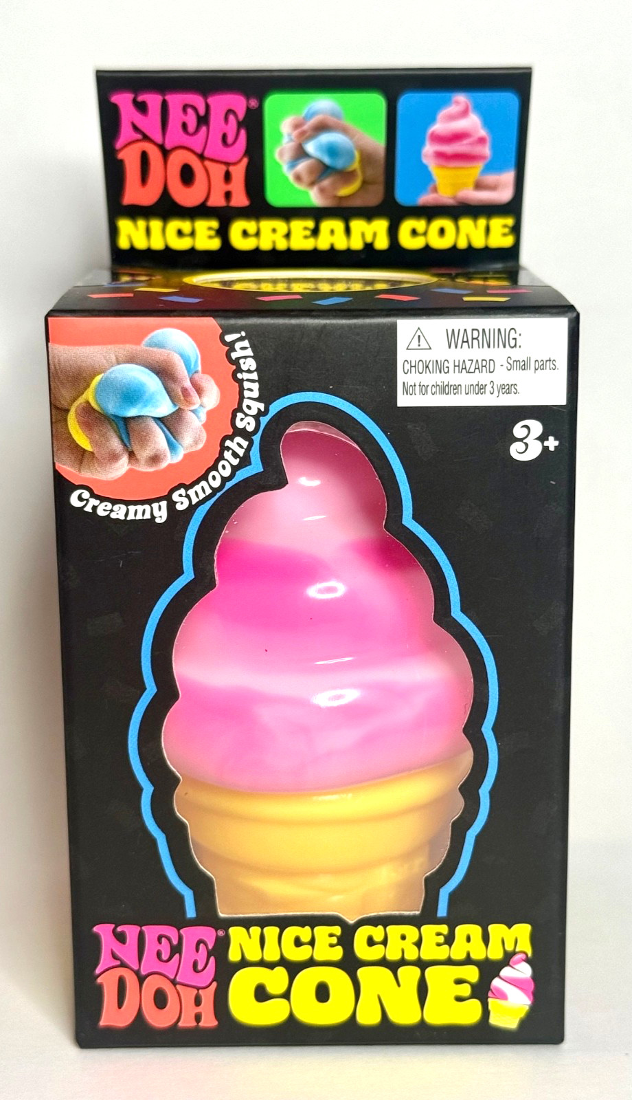 AUTHENTIC NeeDoh🍦Pink Nice Cream Cone Squishy TikTok Viral🔥 Fidget Toy RARE!