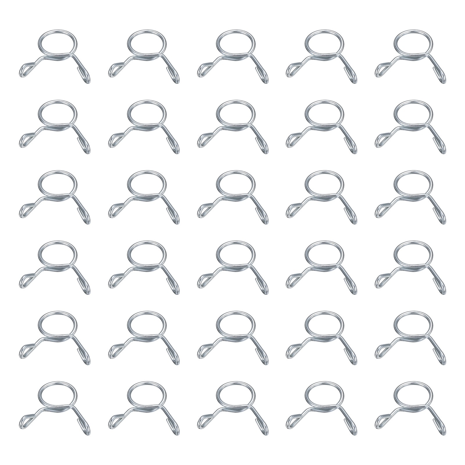 30Pcs 8mm ID 8mm Clamp Dia. Fuel Line Hose Clips Spring Clips Clamps, Blue White