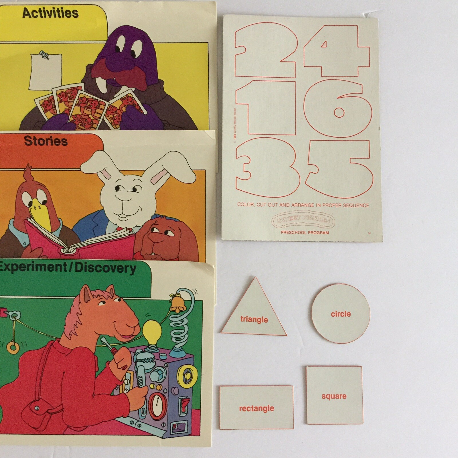 Sweet Pickles – Preschool Program Homeschooling Learning Cards – Tabs Shapes