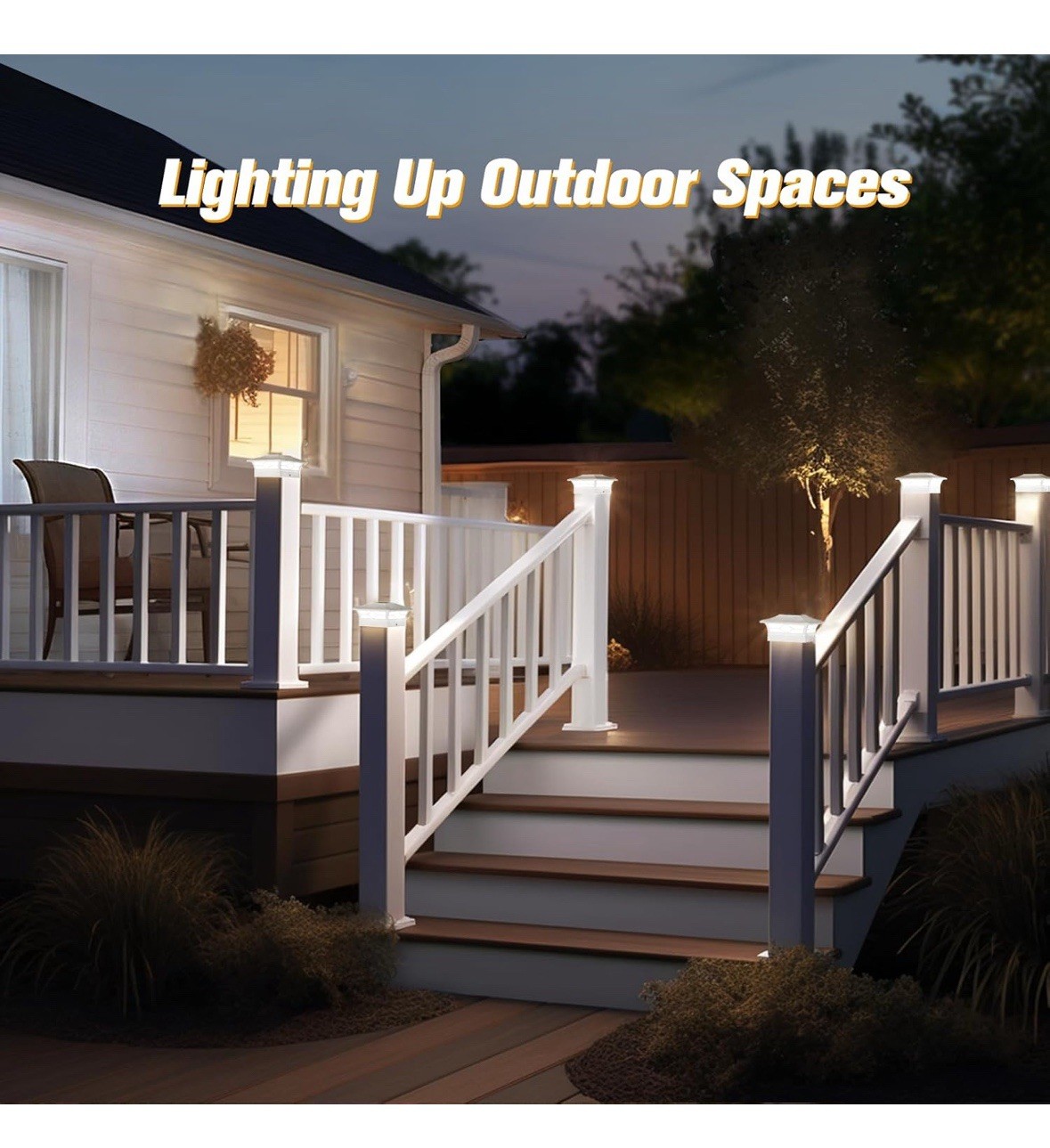 16 4×4 Solar Fence Post Cap Lights Vinyl Fence, Outdoor Deck Lights – Warm/Cool