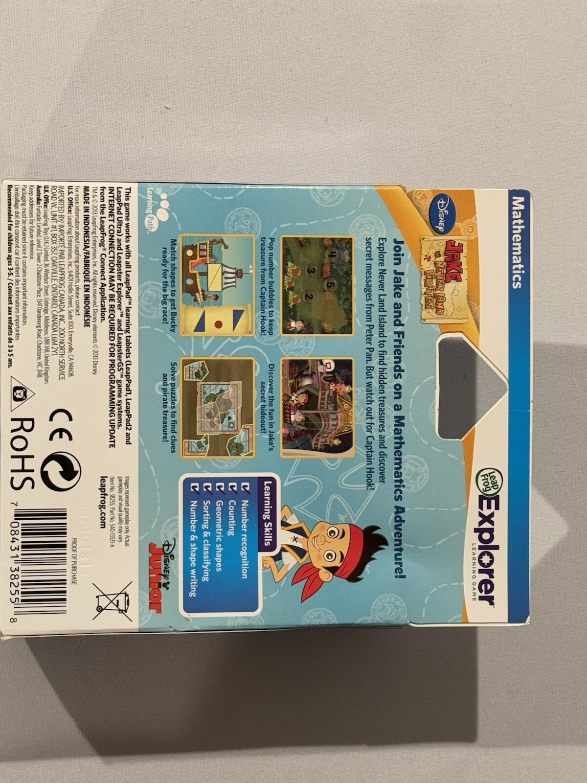 Brand NEW LeapFrog Jake & The Never Land Pirates Learning Game With JAKE FIGURE