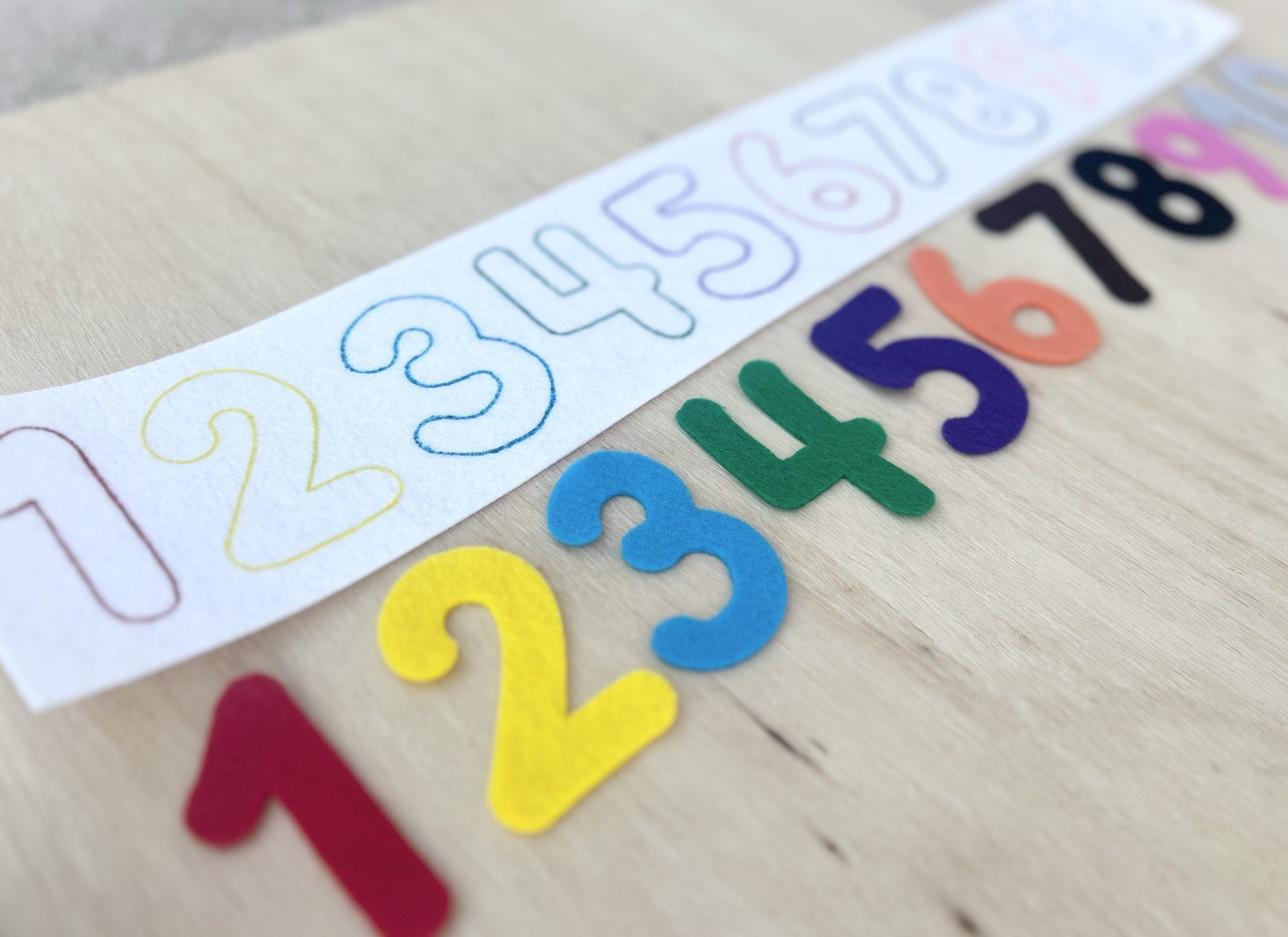 Montessori Preschool Busy Bag Quiet Activities Travel Bag Felt Shapes & Numbers