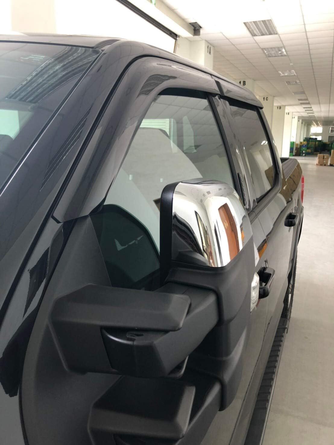 2015-2025 Tape-On Side Window Deflector Visors for Ford F150 SuperCrew (Crew