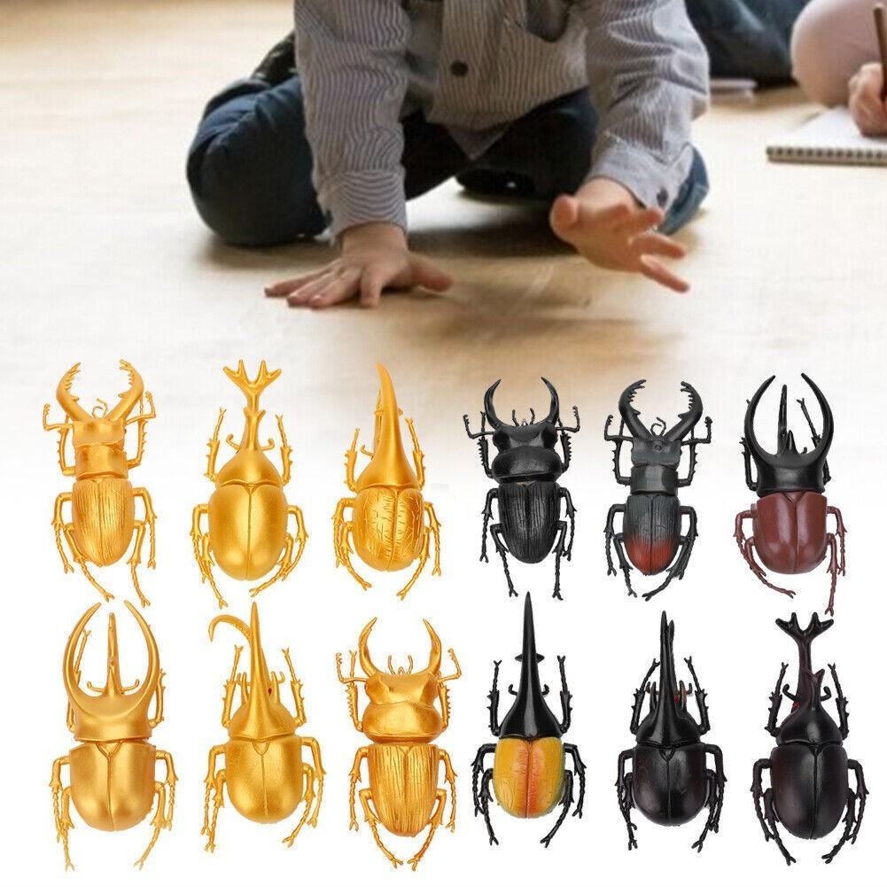 6pcs Simulation Insect Model Halloween Trick Props NonToxic PVC Insect