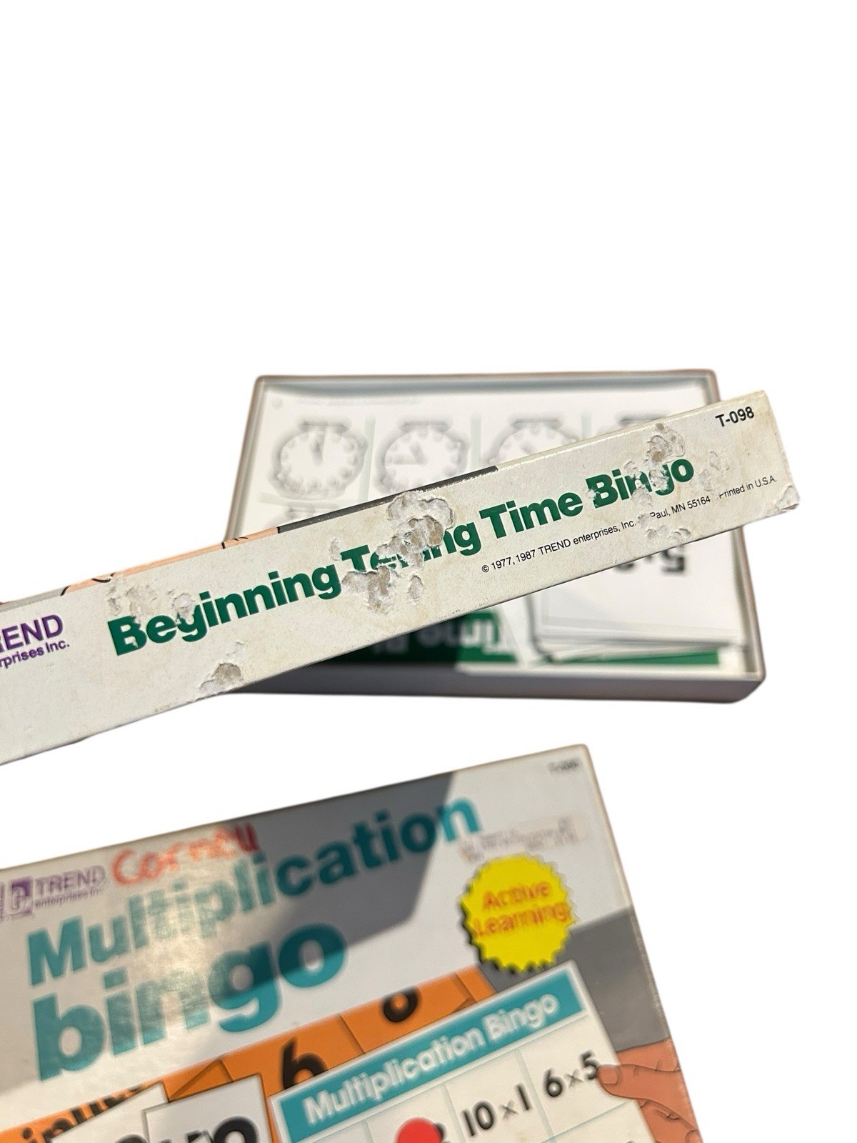 LOT Of 1980s Learning Bingo Games, Consonants, Telling Time, Multiplication