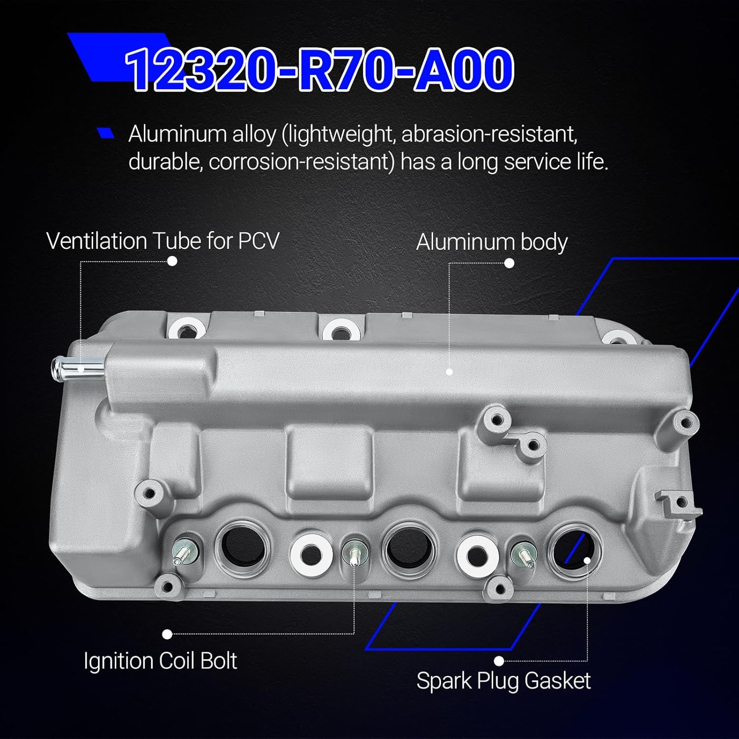 Aluminium Rear Engine Valve Cover for Honda & Acura 3.5L 3.7L Models