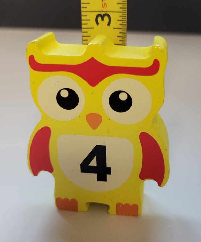 Discovery Toys Stacking Owl Balancing Game Replacement Wood Block Yellow #4 ONLY