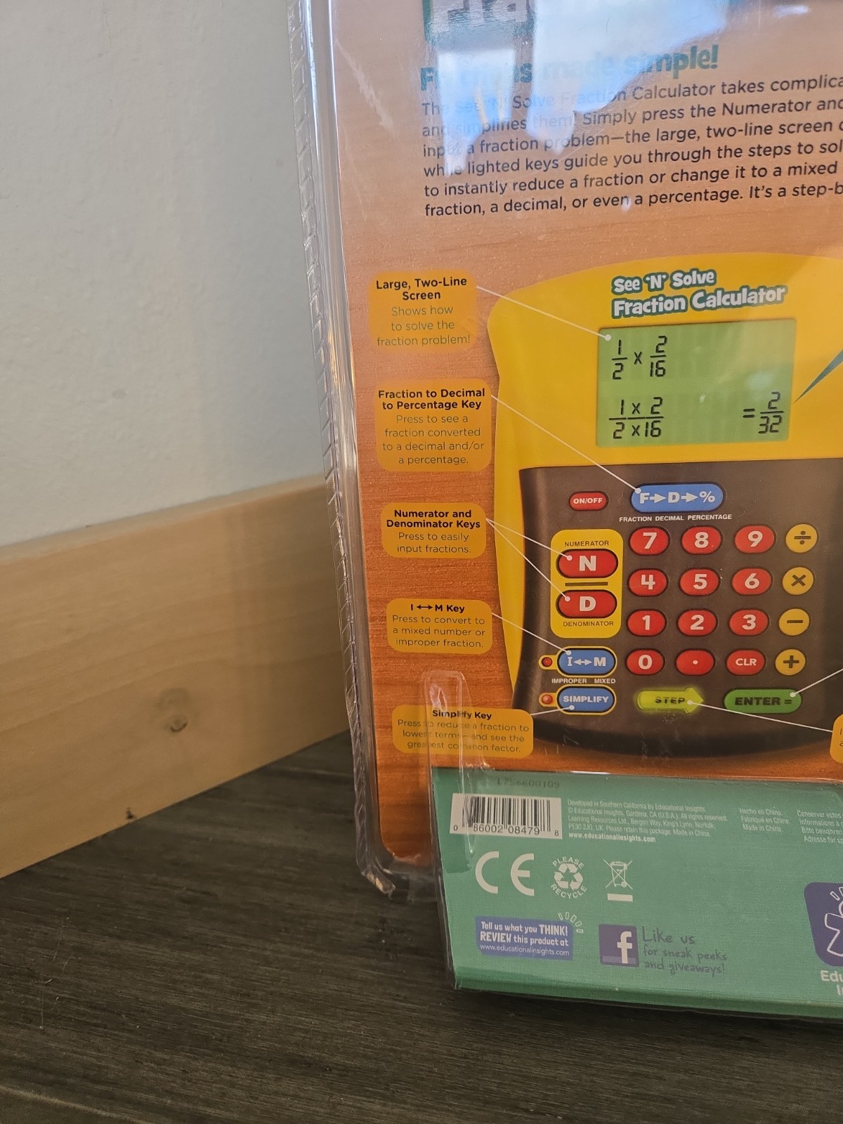 Educational Insights See ‘N’ Solve Fraction Calculator New Sealed Educational