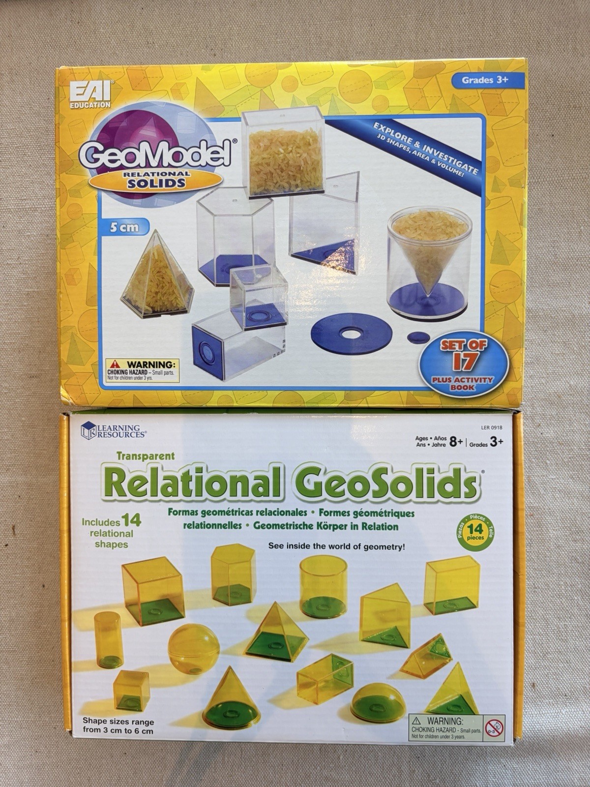 Elementary Geometry Manipulatives 2 Instructional Sets Homeschool Teacher Math