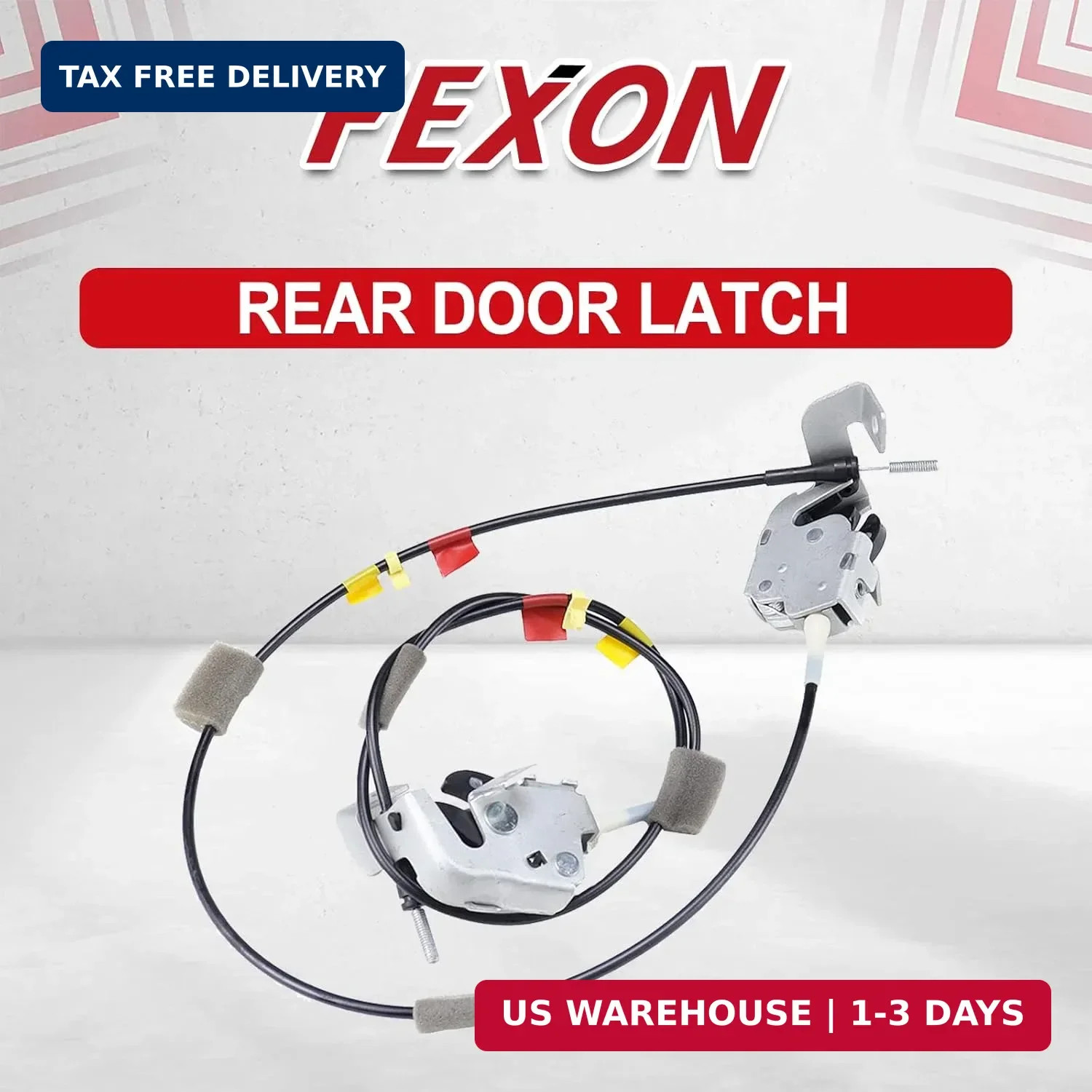 FEXON Rear Door Latch w/Cabel for Ford F150 1997-2004, Left and Right 2 Pack, Fi